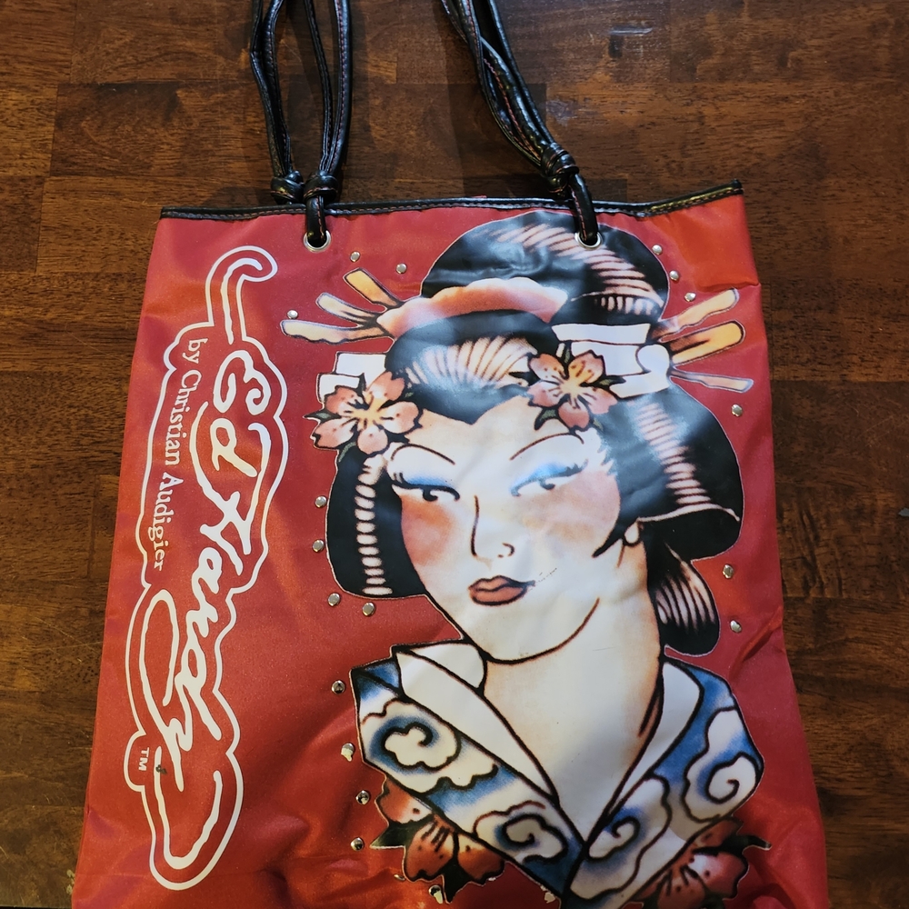 Ed Hardy Vibrant Red Geisha Tote